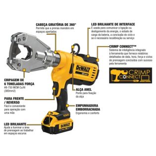 CRIMPADOR DE CABOS SEM MATRIZ DCE350M2